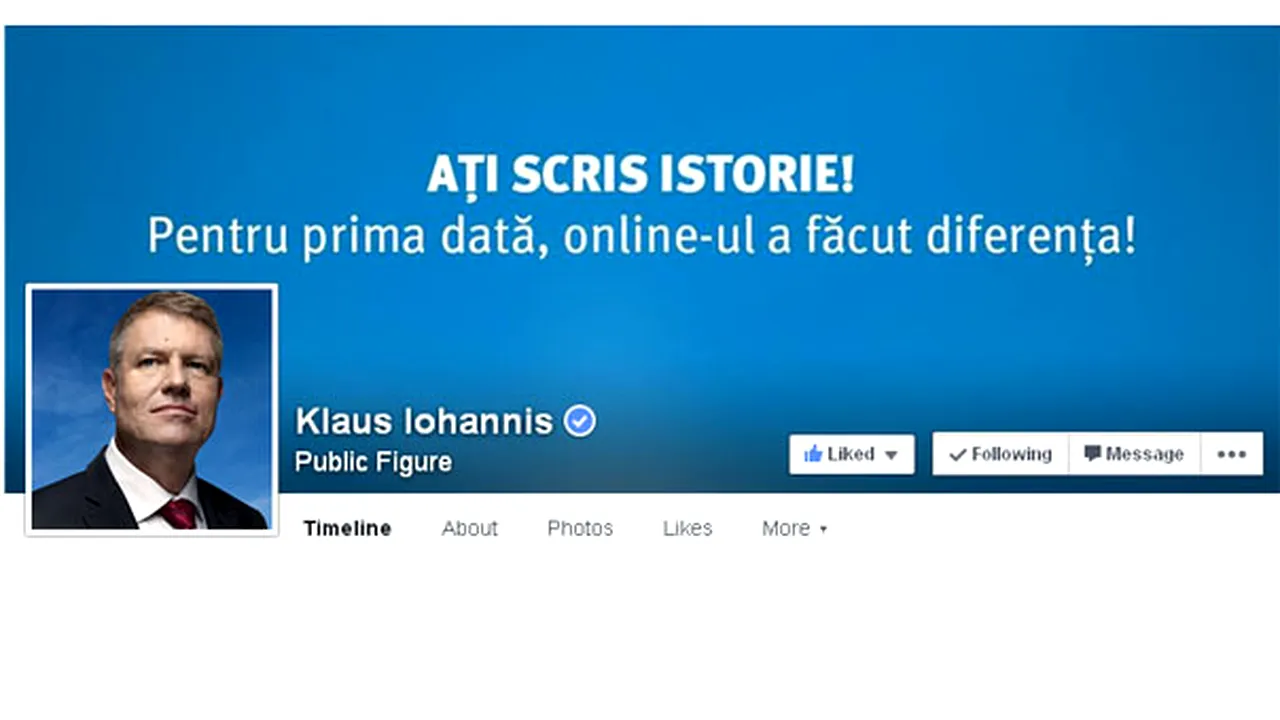 Iohannis, pe Facebook: Aţi scris istorie, pentru prima dată online-ul a făcut diferenţa! - VIDEO