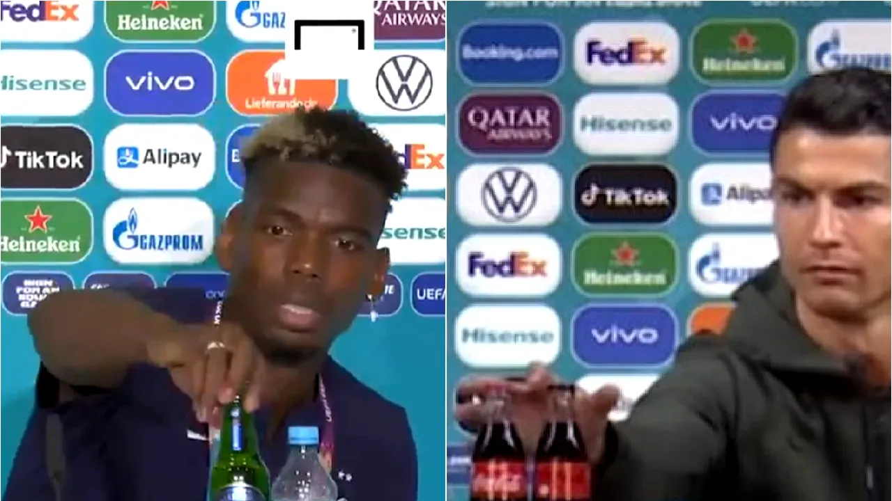 Gestul lui Ronaldo a fost imitat. Paul Pogba a dat la parte o sticlă de bere. Explicaţia gestului