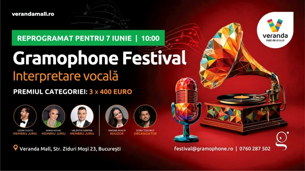 La Veranda Mall arta prinde viață. Găzduiește Festivalul Gramophone, concursul care promovează tinerele talente muzicale și oferă publicului un spectacol inedit