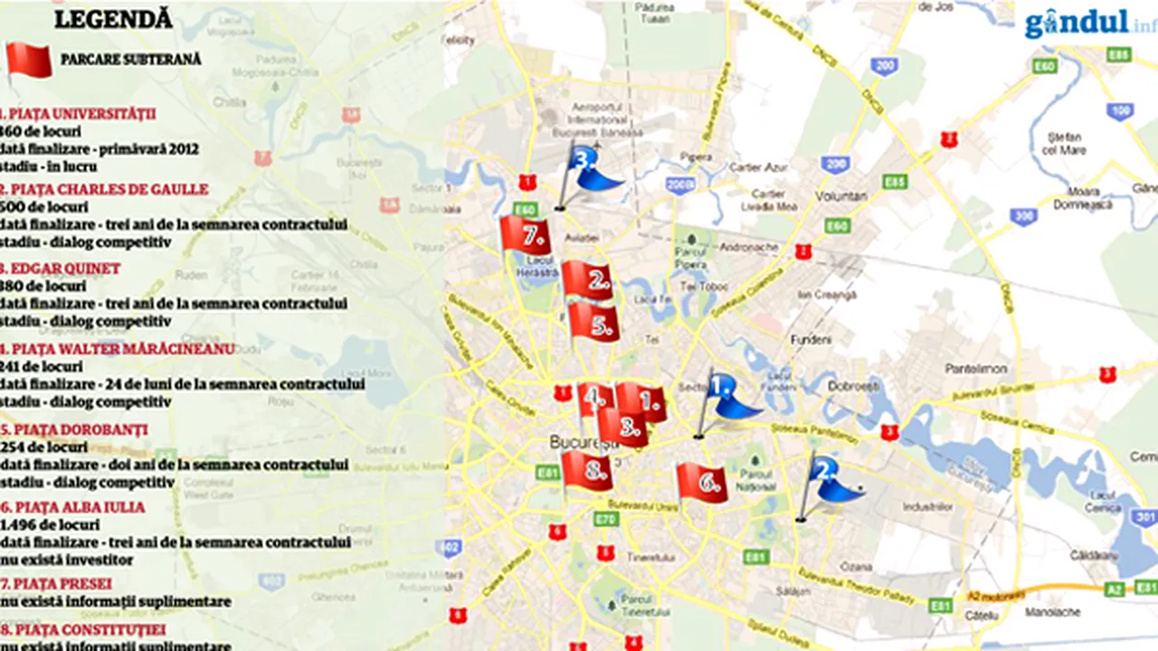 Harta parcărilor care vor fi construite în Bucureşti
