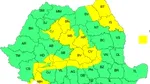 Cod galben de vânt în mai multe zone din Transilvania, Oltenia și Moldova. Harta județelor vizate
