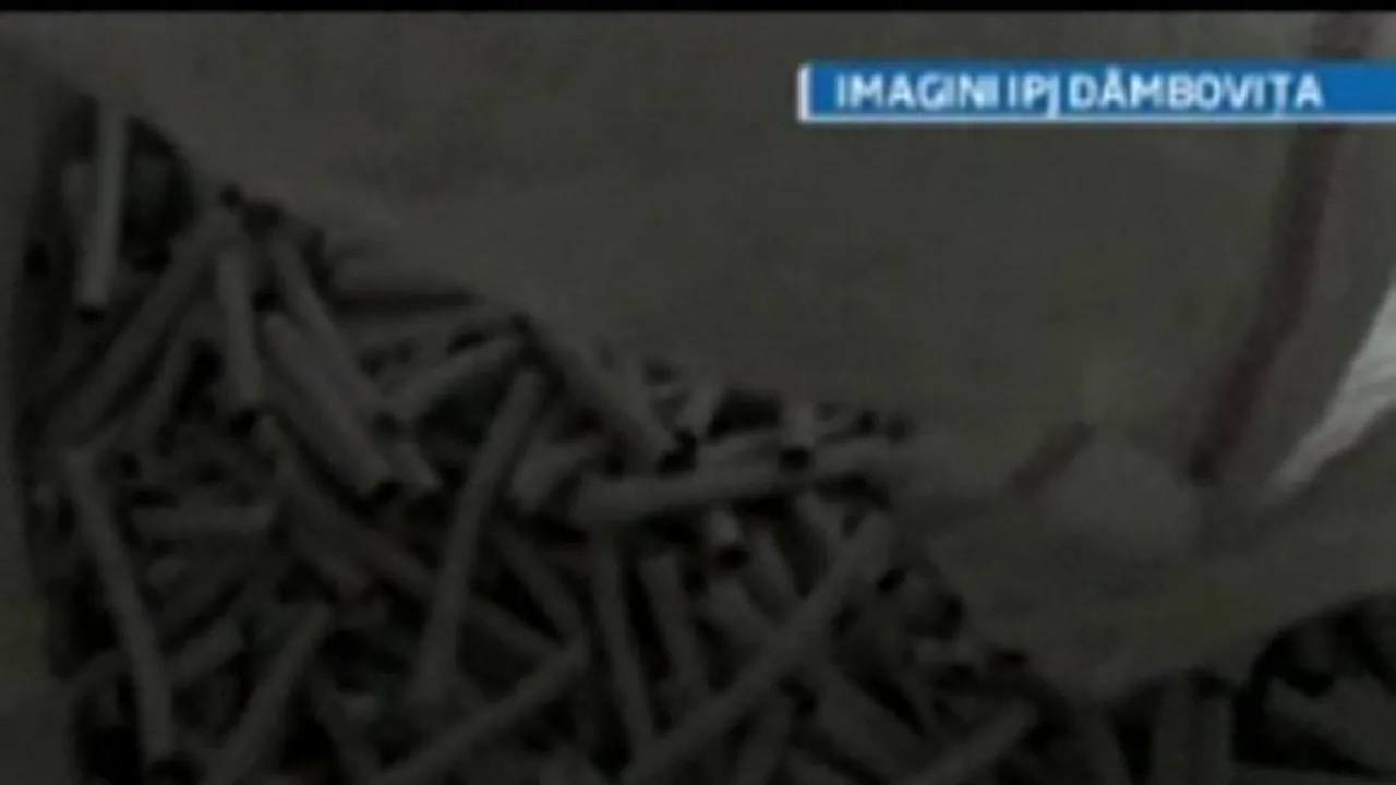 Fabrică clandestină de ţigări, descoperită în Dâmboviţa - VIDEO