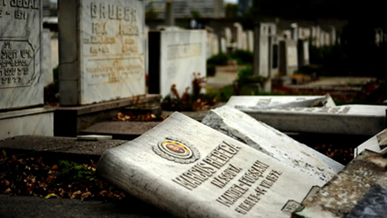 Acte de vandalism în Cimitirul Evreiesc din Reghin, doi adolescenţi sunt cercetaţi