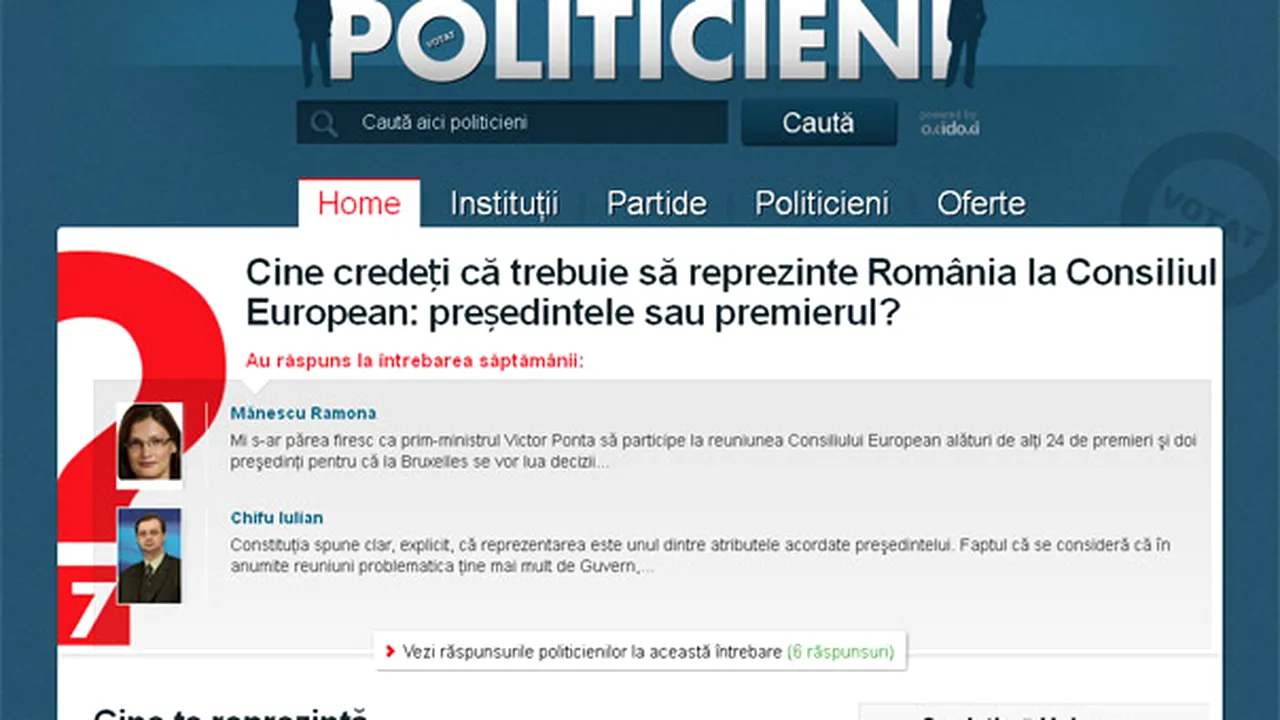 MEDIAFAX lansează www.politicieni.mediafax.ro, singura platformă din România despre politicienii aflaţi în funcţii publice