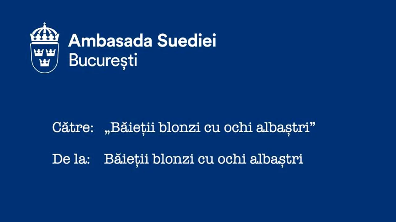 Mesaj viral de la ambasada Suediei: Pentru 