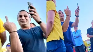 Semne obscene într-un parc plin de copii. PSD şi PNL au transformat un parc din Slatina în scena unei confruntări electorale