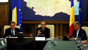 Delegaţia PDL la întâlnirea de la Cotroceni: Emil Boc, Adriean Videanu, Vasile Blaga