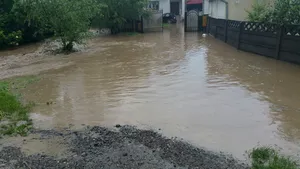 Zeci de gospodării din judeţul Hunedoara, afectate de inundaţii după o ploaie torenţială - FOTO
