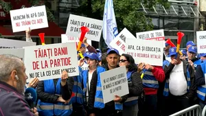 Protest al sindicaliștilor de la Apele Române în Capitală. Ce nemulțumiri au