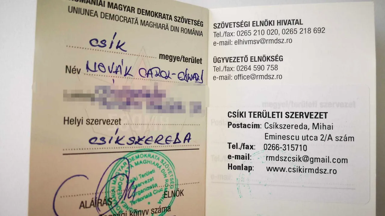 Ministrul Sportului, Eduard Novak, a devenit oficial membru UDMR