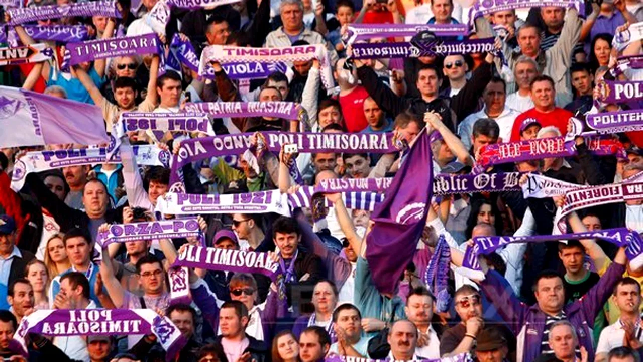 Peste 6.000 de suporteri au participat la mitingul de susţinere a echipei FC Timişoara
