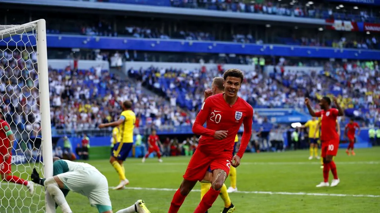 Campionatul Mondial de Fotbal  2018. Anglia merge în semifinale după 2-0 cu Suedia! Maguire şi Alli au rezolvat partida de la Samara