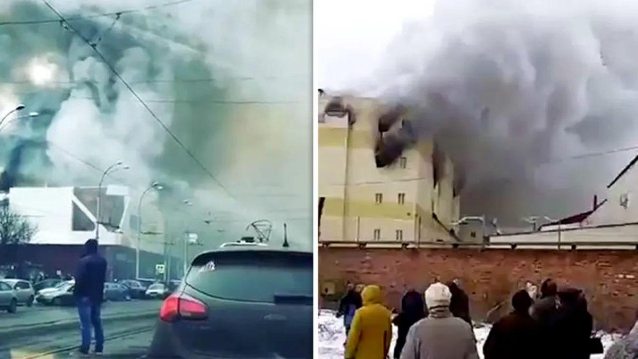 INCENDIUL de la mall-ul din Rusia: Bilanţul a ajuns la 64 de morţi.  Autorităţile din Kemerovo au demarat o anchetă | VIDEO
