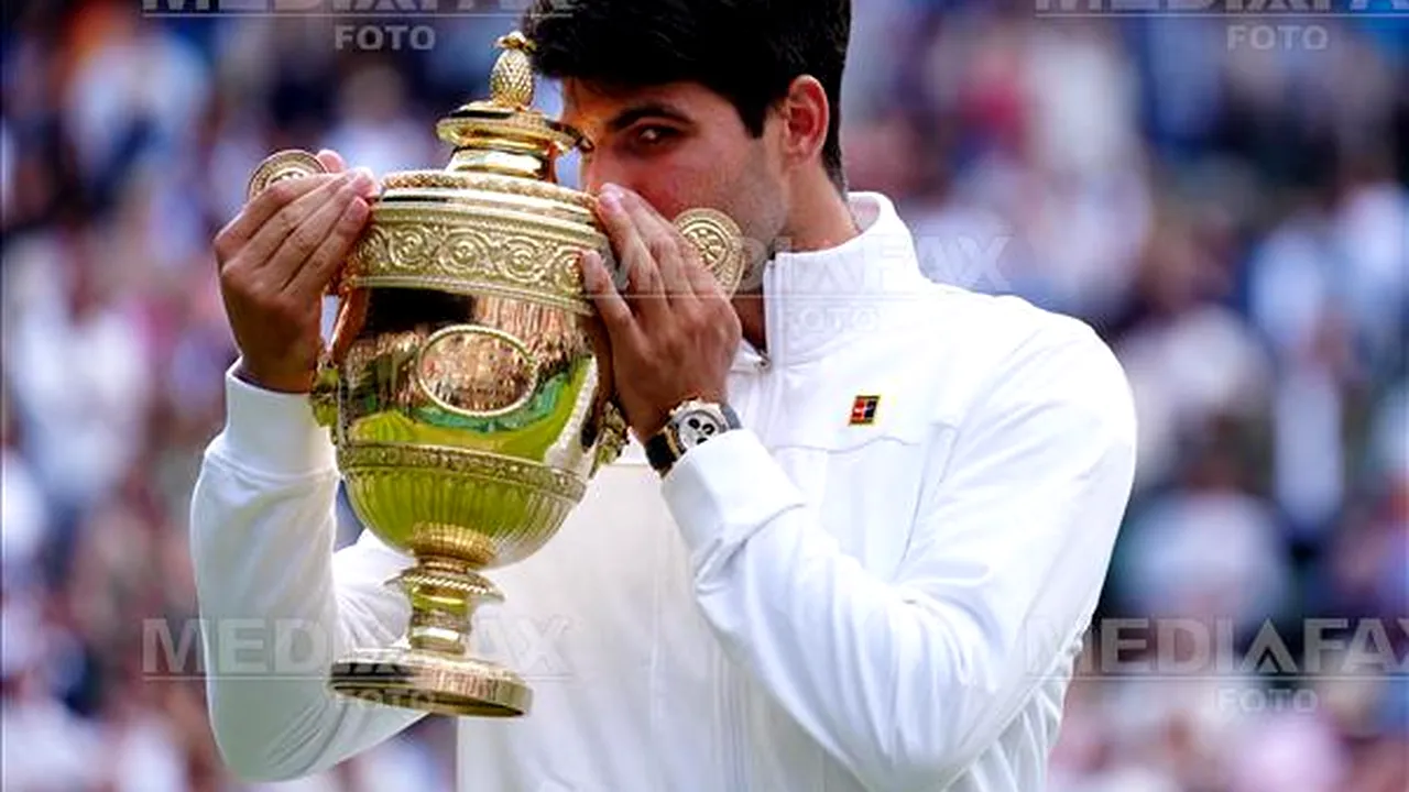 Carlos Alcaraz şi-a păstrat coroana la Wimbledon, după ce l-a dominat pe Novak Djokovic în finală / Prinţesa Kate Middleton îl va premia pe campion