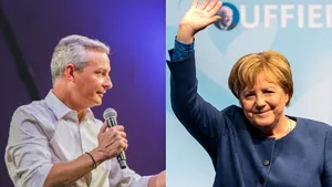 Cancelarul german Angela Merkel şi ministrul de Finanţe francez Bruno Le Maire salută acordul între UE şi Marea Britanie privind Brexit