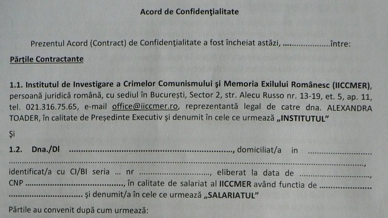 DEZVĂLUIRE / Încălcînd Constituţia şi mai multe legi în vigoare, IICCMER a trecut la secretizarea crimelor comunismului (II) | DOCUMENT