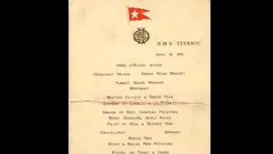 Un meniu al ultimului prânz servit pe Titanic, vândut pentru 120.000 de dolari