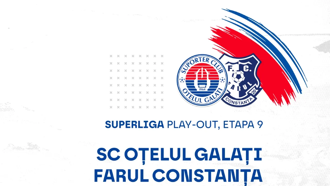 Oțelul – Farul, meciul care va deschide ultima etapă a play-out-ului Superligii