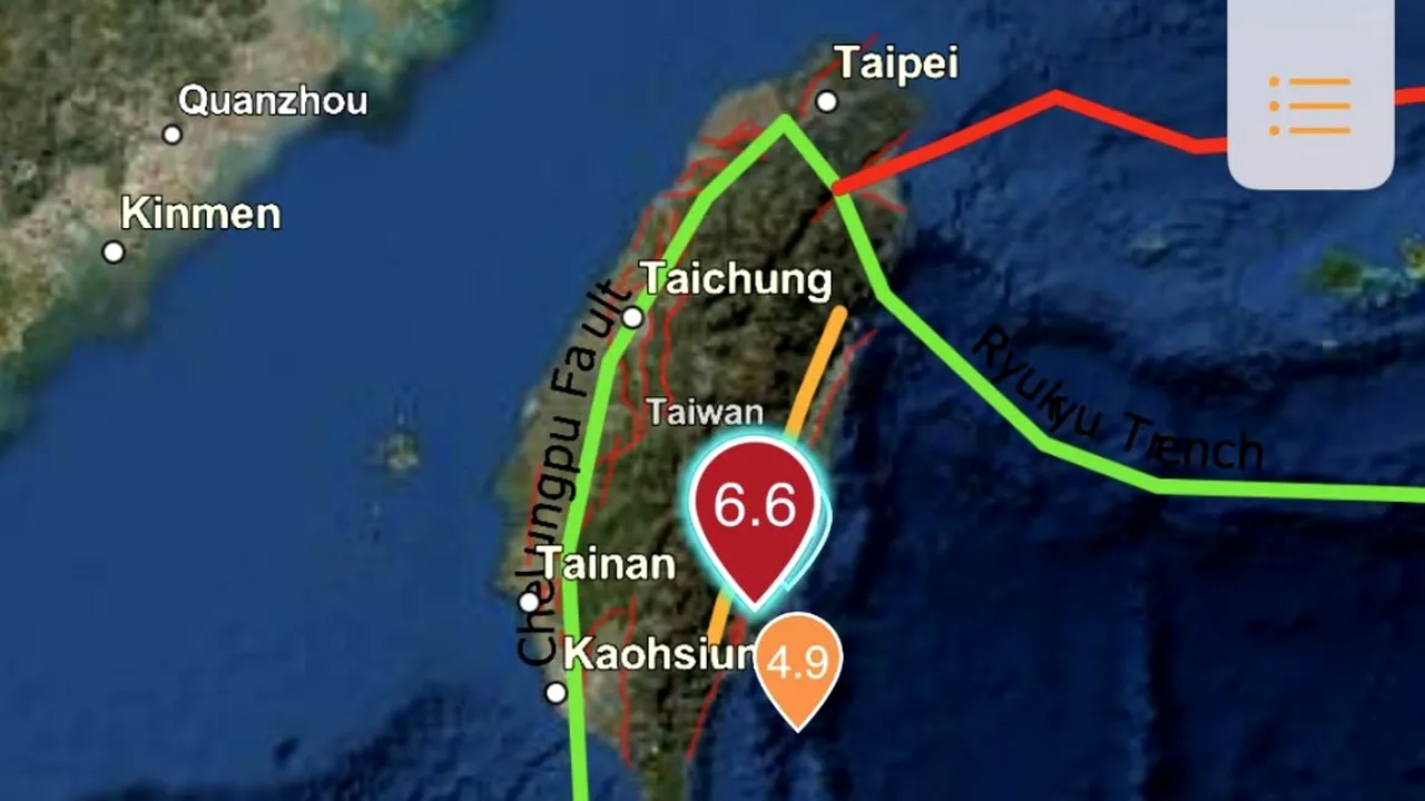 Două seisme puternice s-au produs în Taiwan într-o singură oră