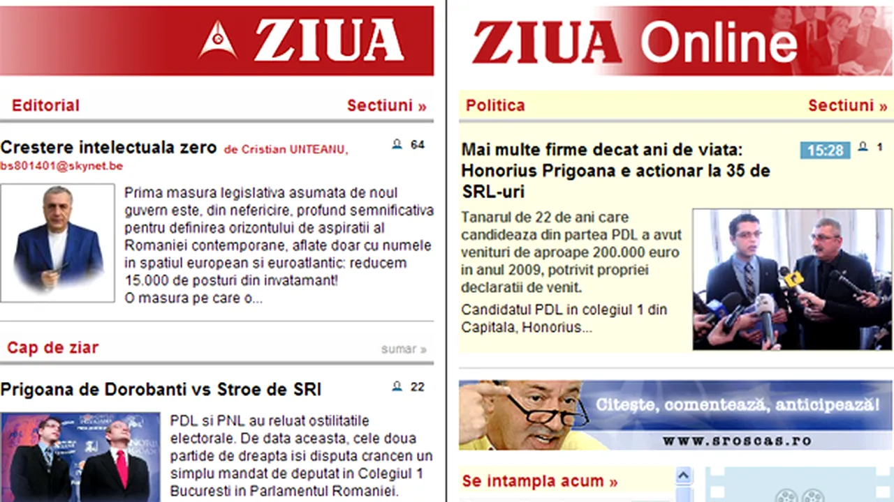 Cotidianul Ziua nu va mai apărea în format tipărit începând din 7 ianuarie