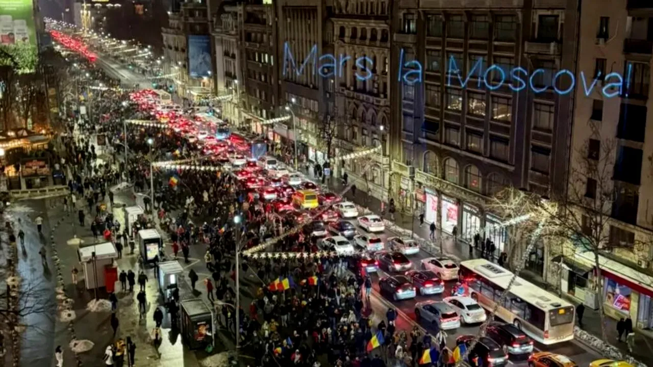 „Marș la Moscova”, protest în fața Ambasadei Rusiei