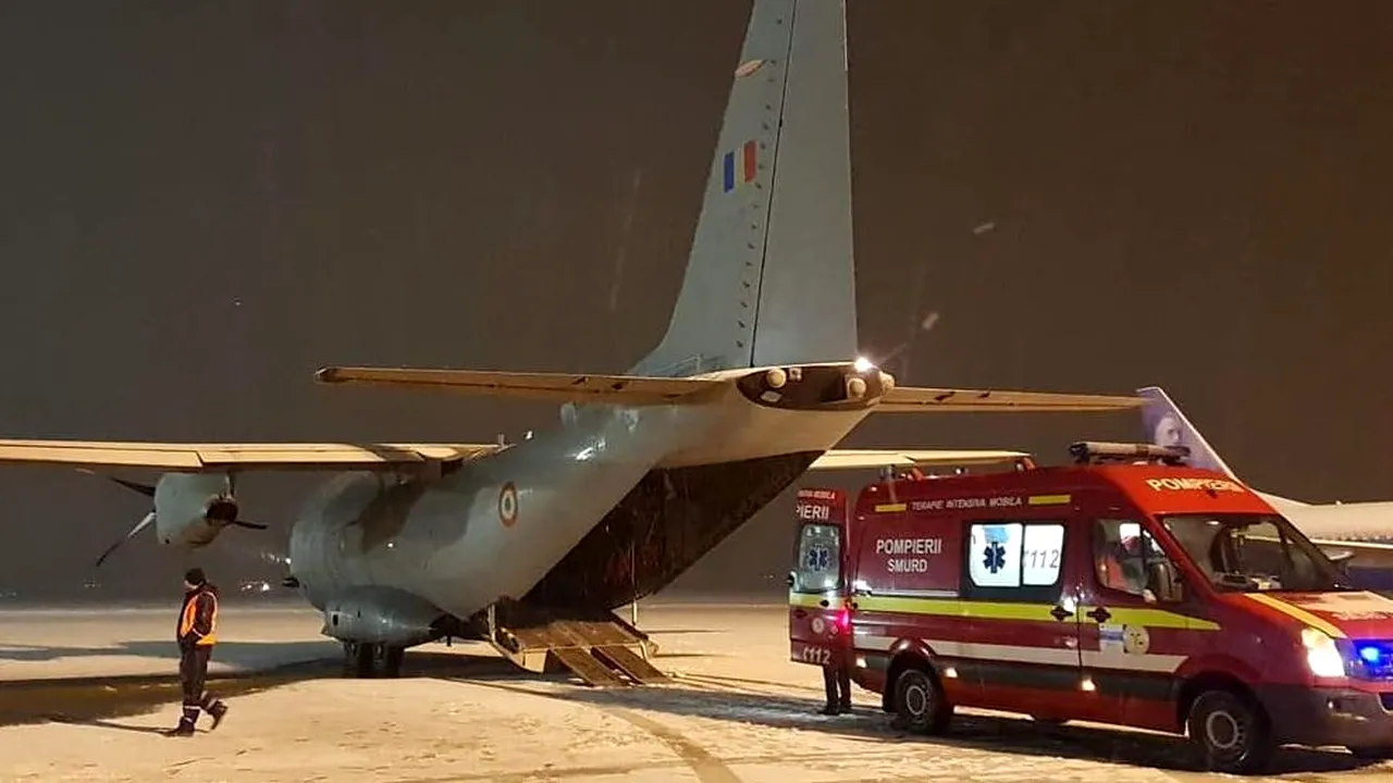 Misiune umanitară a Forţelor Aeriene: O aeronavă Spartan a transportat un pacient cu arsuri