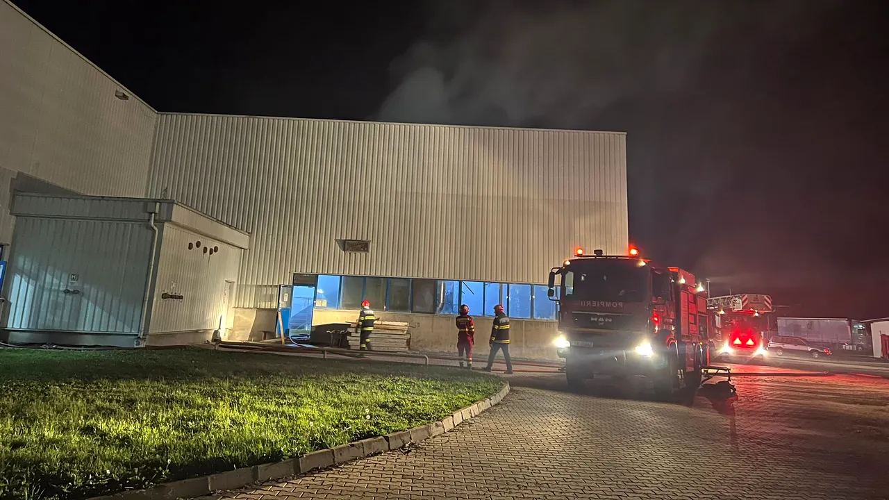 Incendiu la o fabrică de reciclare dintr-o localitate din Sibiu