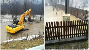 Un zăpor cu o lungime de un km s-a format pe un râu din Bistriţa-Năsăud. Mai multe Terenuri agricole şi o gospodărie, inundate