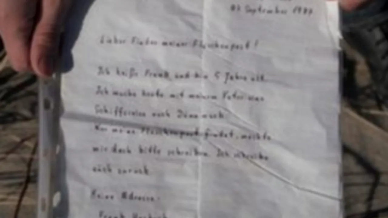 A fost descoperit un mesaj trimis într-o sticlă în urmă cu 24 de ani