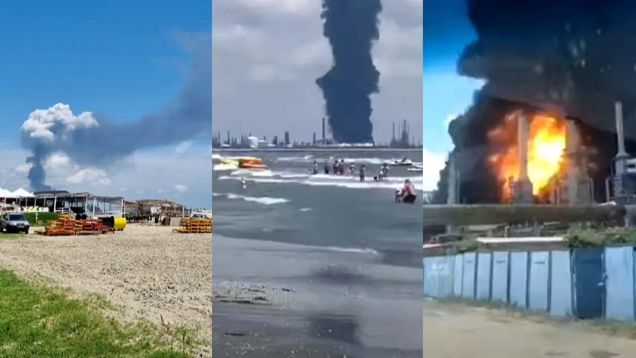 Explozie la Petromidia. Bilanţ oficial: 1 mort şi 5 răniţi. Calitatea aerului a fost afectată în Năvodari