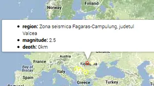 Cutremur de 2,5 grade în zona seismică Făgăraş-Câmpulung 