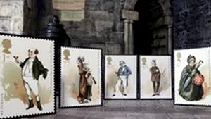 Personaje din romanele lui Charles Dickens, într-un set de timbre imprimate de Poşta regală britanică
