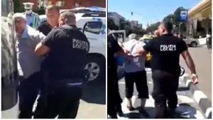 VIDEO: Scandal între băcăuani şi poliţia locală, după ce un şofer de autobuz a fost încătuşat şi amendat 