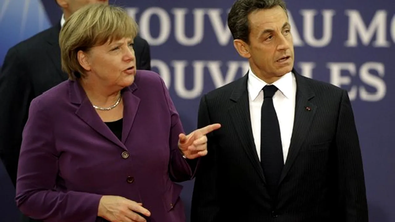 Sarkozy şi Merkel cer un sistem financiar unitar la nivelul UE, altfel zona euro ar avansa separat