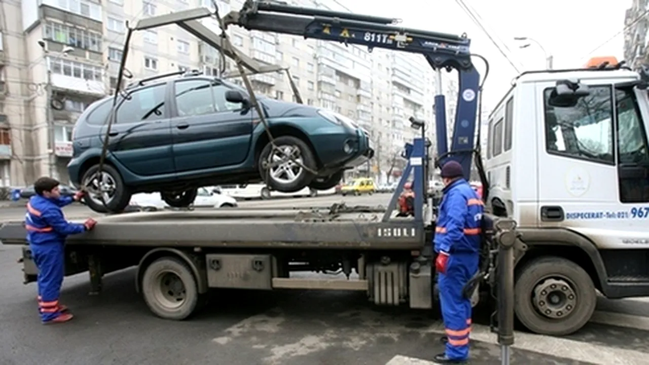 Primăria Capitalei anunţă că ridicarea maşinilor parcate neregulamentar se va face 24 de ore din 24
