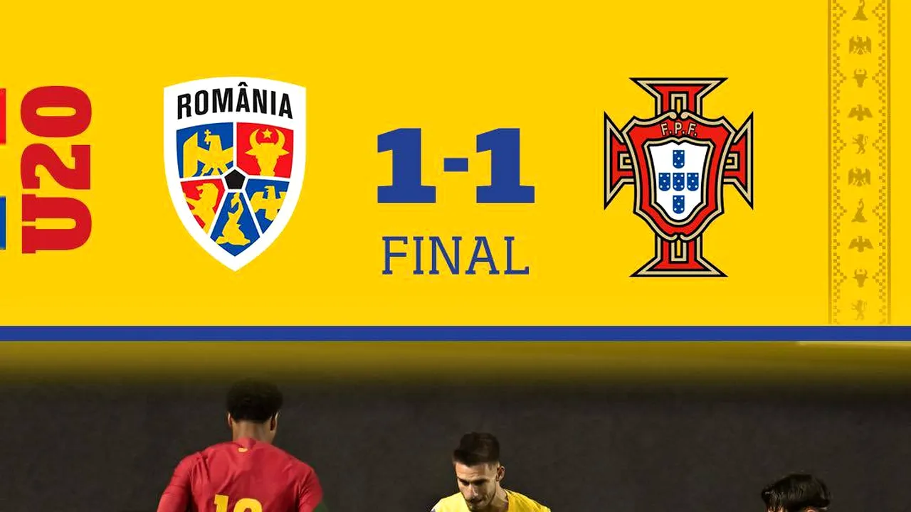 România U20 - Portugalia U20 1-1. Egal amar pentru „tricolorii mici” în Elite League