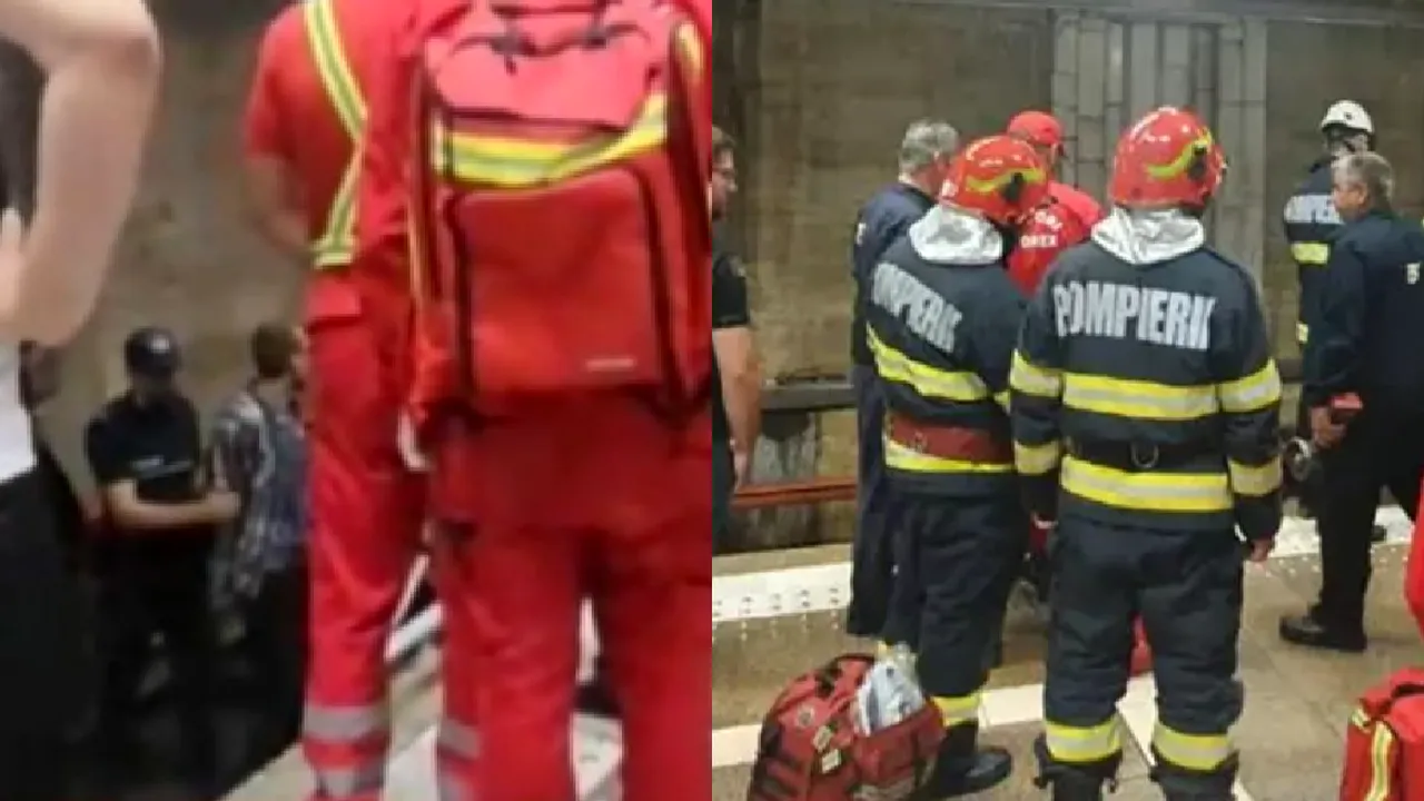 Circulaţie perturbată la metrou. O persoană s-a legat cu cătuşe de şină la Piaţa Unirii. A strigat „opriţi păcănelele”