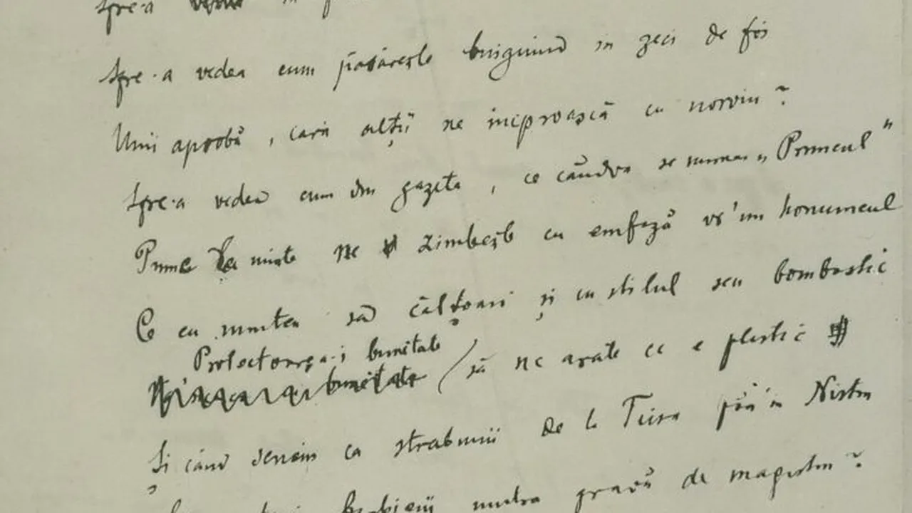 Ziua Culturii Naționale. Arhivele Naționale ale României publică manuscrise și scrisori ale lui Eminescu