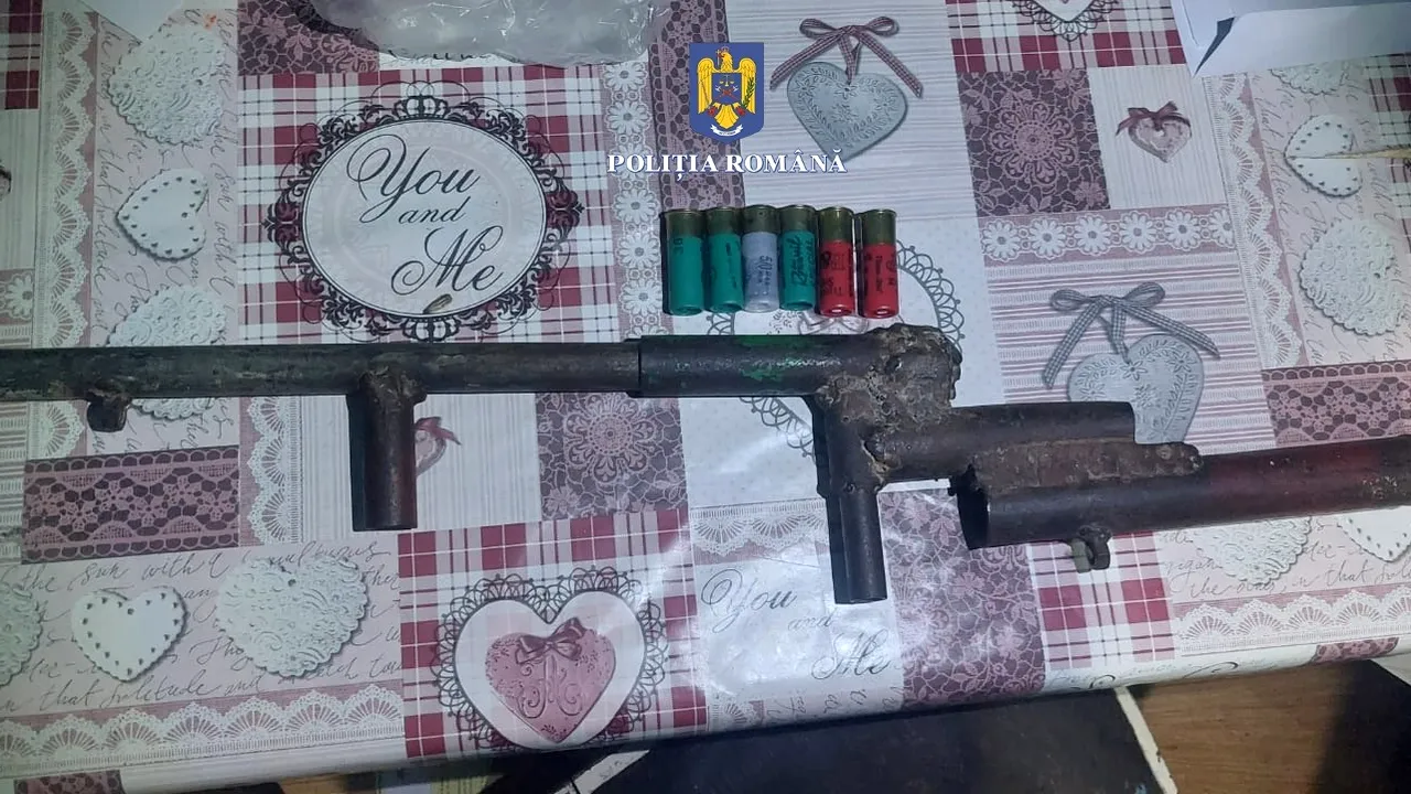 Armă confecţionată artizanal, ridicată de la un bărbat din Blaj, judeţul Alba