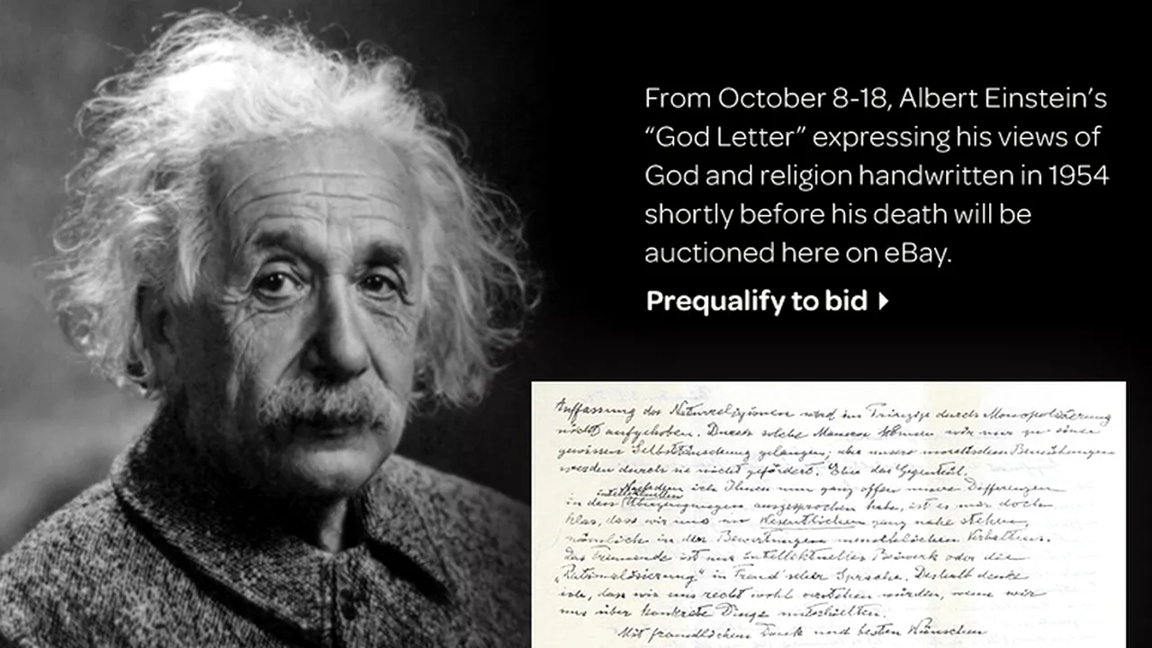 Scrisoarea lui Einstein despre Dumnezeu, vândută pentru o sumă astronomică

