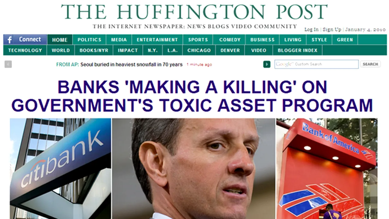 Blogurile Huffington Post şi Politico, exemple ale modificării peisajului media, în 2009