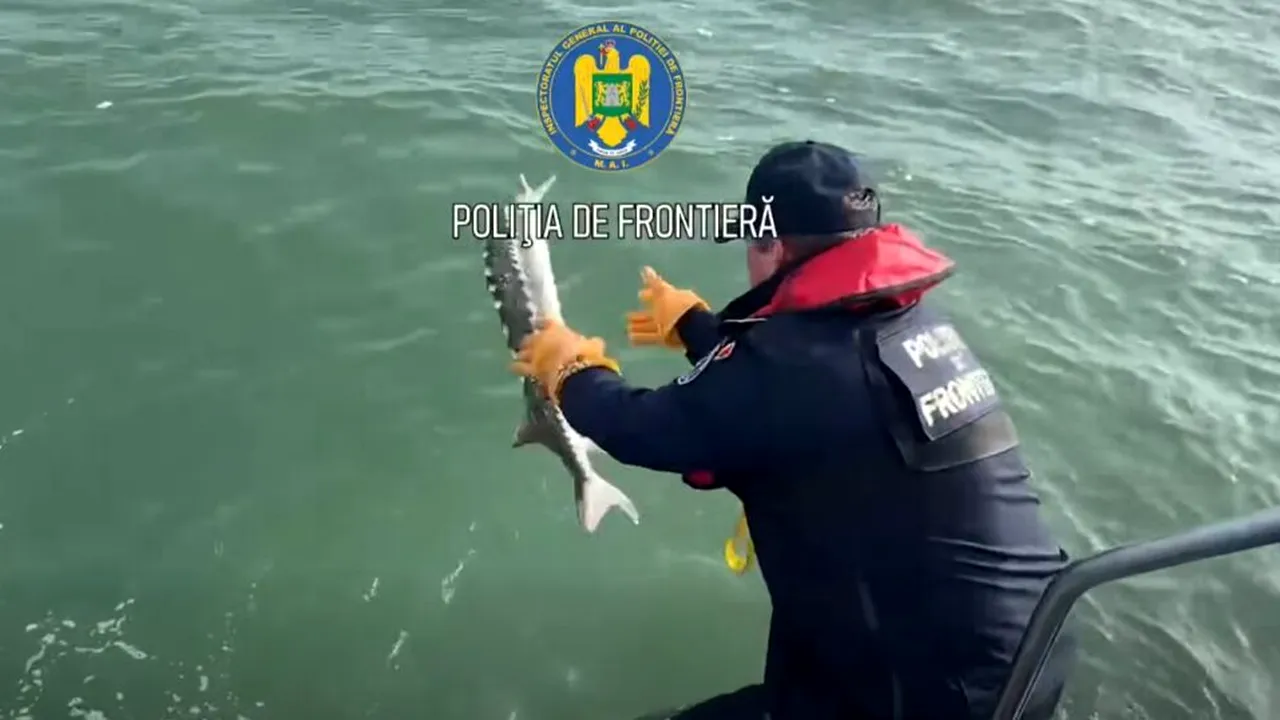 Operațiune spectaculoasă pe Marea Neagră: Un sturion și un delfin salvați din plasele braconierilor