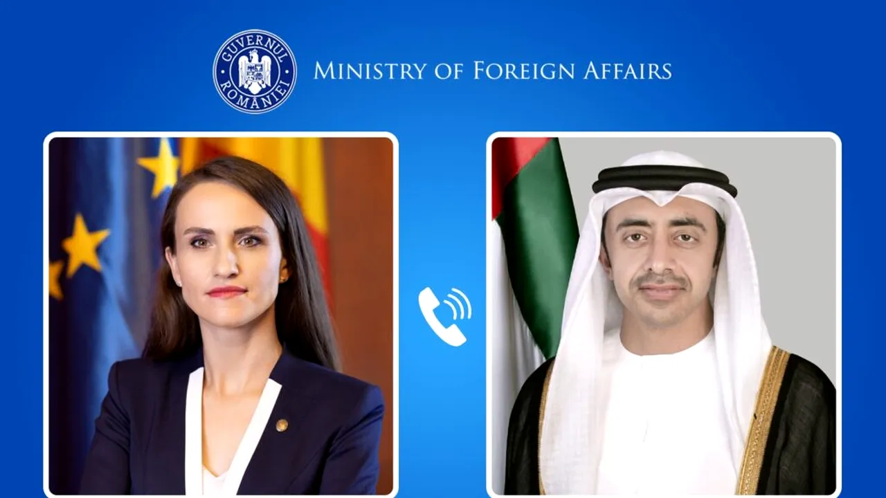 Oana Țoiu, discuție cu șeicul Abdullah bin Zayed: România își exprimă solidaritatea cu Emiratele Arabe Unite după atacurile iraniene