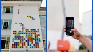 Prima poezie murală animată din România se află la Sibiu. Privitorii pot interacţiona  
