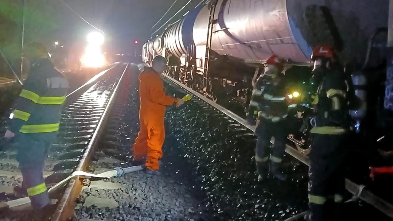 Intervenţia de la Albeşti a fost finalizată cu succes: traficul feroviar şi rutier urmează să fie reluat