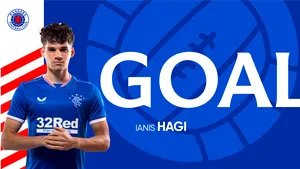Goool Ianis Hagi. Jucătorul român a deschis scorul în victoria lui Rangers cu 4-1, împotriva lui Dundee Utd