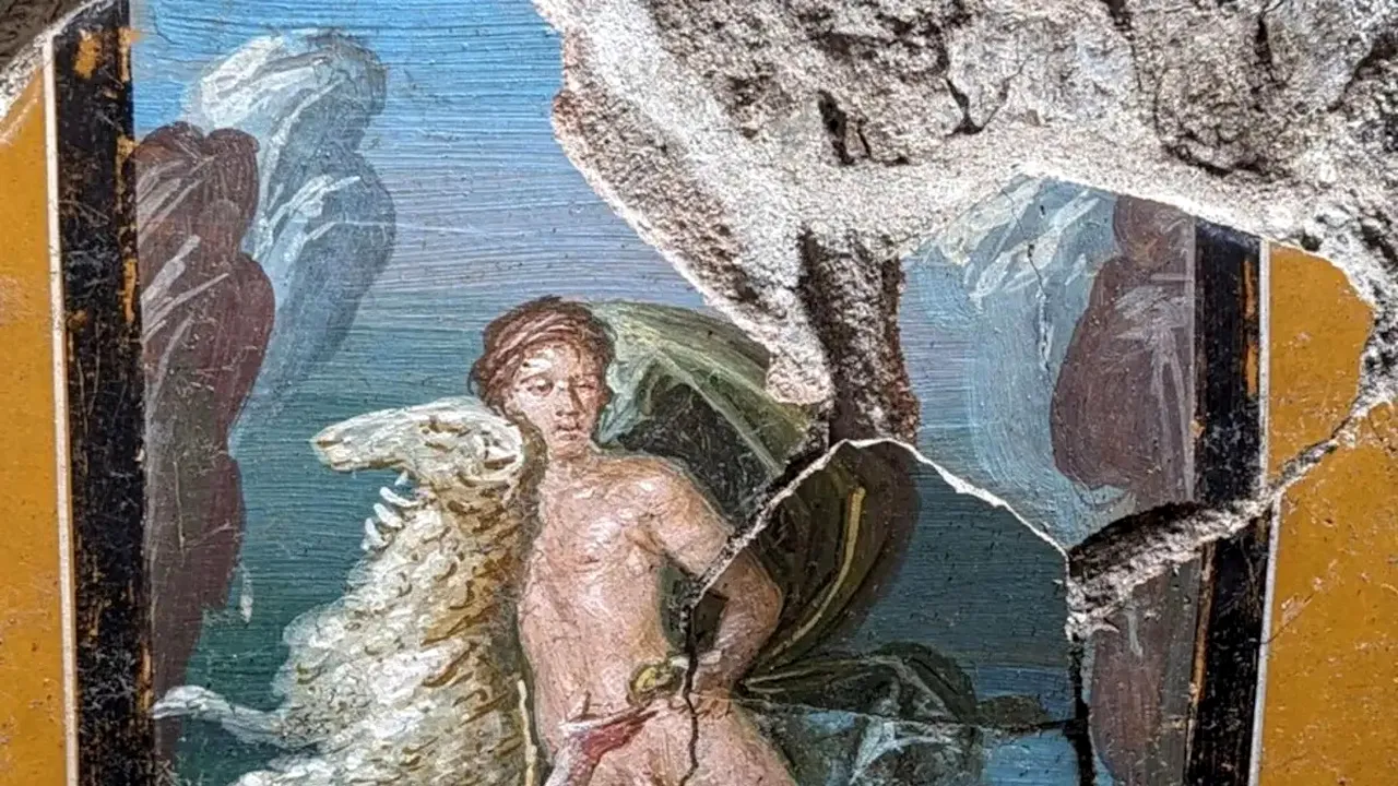 O nouă descoperire la Pompeii: Fresca mitologică a lui Frix şi Hele