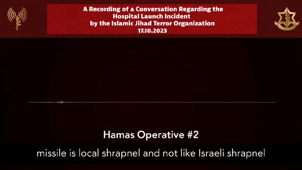 Israel a prezentat înregistrarea care ar dovedi că racheta a fost trasă de lângă spitalul din Gaza: 