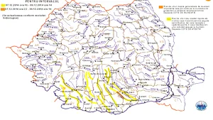 COD PORTOCALIU de inundaţii în Dâmboviţa şi Giurgiu, până marţi. Cod galben pe râuri din 10 judeţe