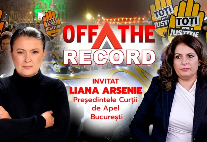 JUSTIȚIE OFF The Record, 13 februarie 2026, ora 13:00, live pe Mediafax. Invitat: judecător Liana Arsenie, președintele Curții de Apel București